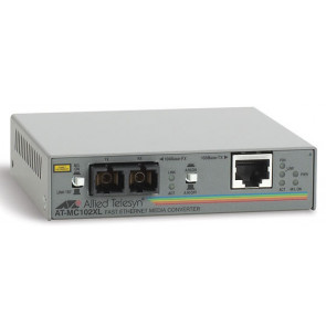 AT-MC102XL - Allied Telesis 100Base-TX to 100Base-FX (SC) Standalone Media Converter