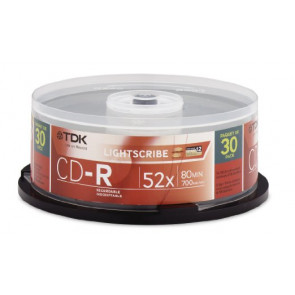 CD-R80CB30TG - TDK 52x CD-R Media - 700MB - 30 Pack