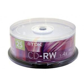 CD-RW80CB25 - TDK 4x CD-RW Media - 700MB - 25 Pack