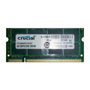 CT51264AC667 - Crucial Technology 4GB DDR2-667MHz PC2-5300 non-ECC Unbuffered CL5 200-Pin SoDimm 1.8V Memory Module