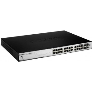 DGS-3100-24P - D-Link Managed 24-Port Gigabit Stackable PoE Layer 2 Switch + 4 combo SFP + 20 Gig Stacking (Refurbished)