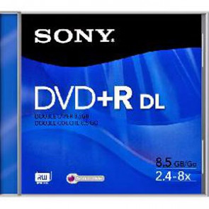 DPR85R2 - Sony DPR85R2 dvd Recordable Media - dvd+R DL - 2.4x - 8.50 GB - 5 Pack Jewel Case - 120mm