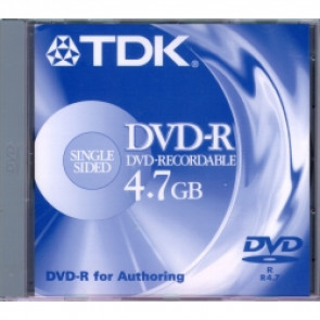 DVD-R47SV20 - TDK 1x dvd-R Media - 4.7GB - 1 Pack
