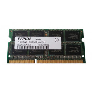 EBJ21UE8BAU0-AE-E - Elpida 2GB DDR3-1066MHz PC3-8500 non-ECC Unbuffered CL7 204-Pin SoDimm 1.35V Low Voltage Dual Rank Memory Module