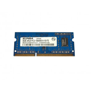 EBJ81UG8BAS0-DJ-F - Elpida 8GB DDR3-1333MHz PC3-10600 non-ECC Unbuffered CL9 204-Pin SoDimm 1.35V Low Voltage Dual Rank Memory Module