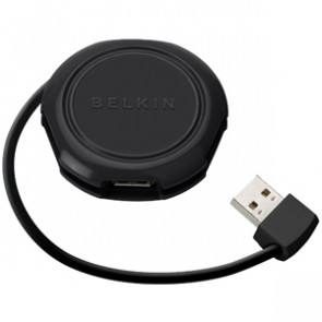 F4U006-BLU - Belkin F4U006-BLU 4-port Travel USB Hub - 4 x USB 2.0 USB - External