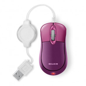F5L016-USB-PBP - Belkin Retractable Plum Berry Optical Travel Mouse