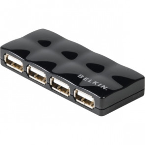 F5U404TTBLK - Belkin F5U404TTBLK 4-port USB Hub - 4 x 4-pin Type A USB 2.0 USB 1 x USB 2.0 USB - External