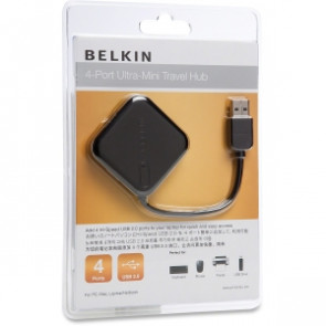 F5U407TT - Belkin 4 Port USB 2.0 Ultra Mini Hub - 4 x USB 2.0 USB Downstream 1 x USB 2.0 USB Upstream - External