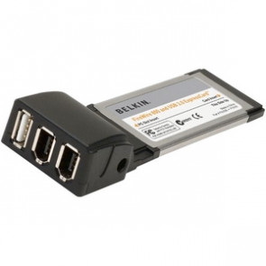 F5U506 - Belkin 3 Port USB 2.0 and FireWire ExpressCard - 2 x 6-pin IEEE 1394a FireWire 1 x 4-pin Type A USB 2.0 USB - Plug-in Module