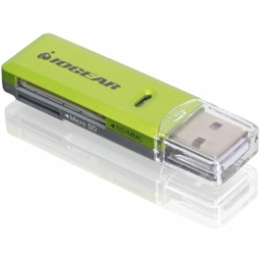 GFR204SD - Iogear GFR204SD Flash Card Reader/Writer - Secure Digital (SD) Card microSD Card MultiMediaCard (MMC) Secure Digital Extended Capacity (S