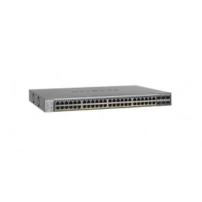 GS752TPSB-100NAS - Netgear 48-Port 10/100/1000 (PoE) Managed Stackable Gigabit Ethernet Switch with 2 Combo Gigabit SFP Ports & 4 Gigabit SFP Ports Rack-Mountable