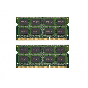 MN8192KD3-1333 PNY 8GB Kit (2 X 4GB) PC3-10600 DDR3-1333MHz non-ECC Unbuffered CL9 204-Pin SoDimm 1.5V Dual Rank Memory
