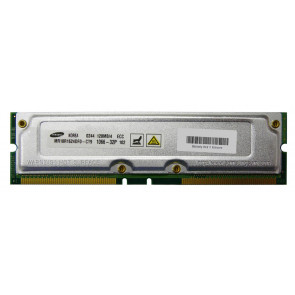 MR18R1624DF0-CT9 - Samsung Rambus 128MB PC1066 1066MHz 32ns ECC 184-Pin RDRAM RIMM Memory Module (Refurbished)