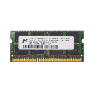 MT16JSF25664HY-1G1D1 - Micron Technology 2GB DDR3-1066MHz PC3-8500 non-ECC Unbuffered CL7 204-Pin SoDimm 1.35V Low Voltage Dual Rank Memory Module
