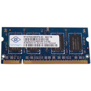 NT1GT64UH8D0FN-AD - Nanya 1GB DDR2-800MHz PC2-6400 non-ECC Unbuffered CL6 200-Pin SoDimm 1.8V Memory Module