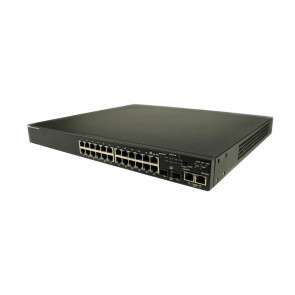 PC3524P - Dell PowerConnect 3524P 24-Port PoE 10/100-Base-T 2 x Gigabit SFP+ 10/100/1000 Manageable Stackable Ethernet Switch Rack-mountable