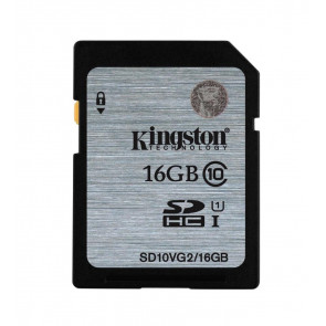 SD10VG2/16GB - Kingston 16GB Class 10 SDHC UHS-I 45MB/s Read Flash Memory Card