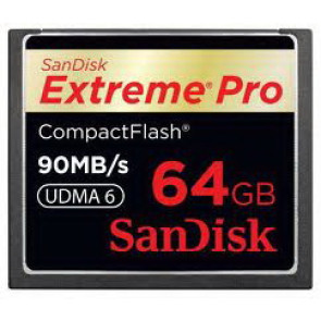 SDCFXP-064G-X46 - SanDisk 64GB Extreme Pro 600x 90MBps Read/Write UDMA Type I CompactFlash Memory Card