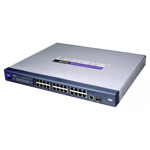 SR224G - Linksys 24-Port 10/100Mbps + 2-Port Gigabit Switch + 2 MiniGBIC Ports (Refurbished)
