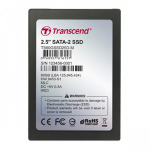 TS60GSSD25D-M - Transcend SSD25D 60 GB Internal Solid State Drive - 2.5 - SATA/300 - Hot Swappable