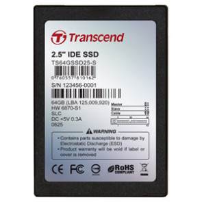 TS64GSSD25-S - Transcend TS64GSSD25-S 64 GB Internal Solid State Drive - 2.5 - IDE