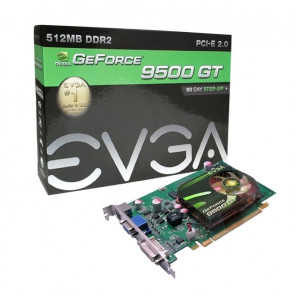 VCE512-P3-N953 - EVGA GeForce 9500GT 512MB DDR2 PCI Express DVI Video Graphics Card